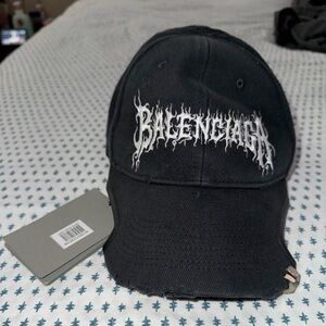 Balenciaga Black Graphic Logo Cap